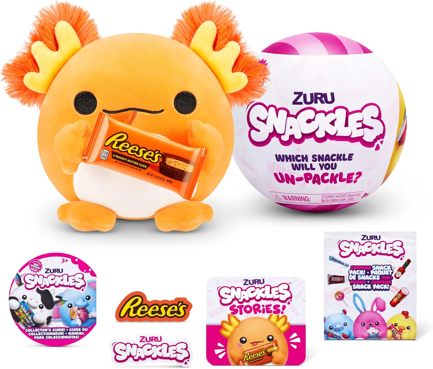 ZURU Snackles Small Sized 5.5 inch Snackle Plush by ZURU (Random Surprise), Cuddly Squishy Comfort 5.5 inch Plush with License Snack Brand Accessory