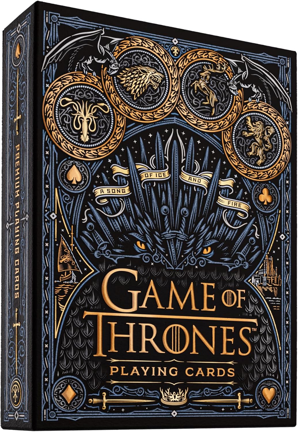 theory11 Game of Thrones Premium Playing Cards, Poker Size Standard Index | Black; Material: Cardstock; For ages Adult