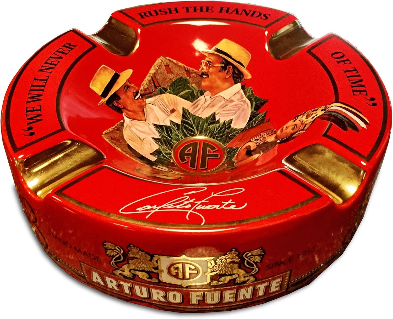 Limited Edition Large 9 inch Arturo Fuente Porcelain Cigar Ashtray Red