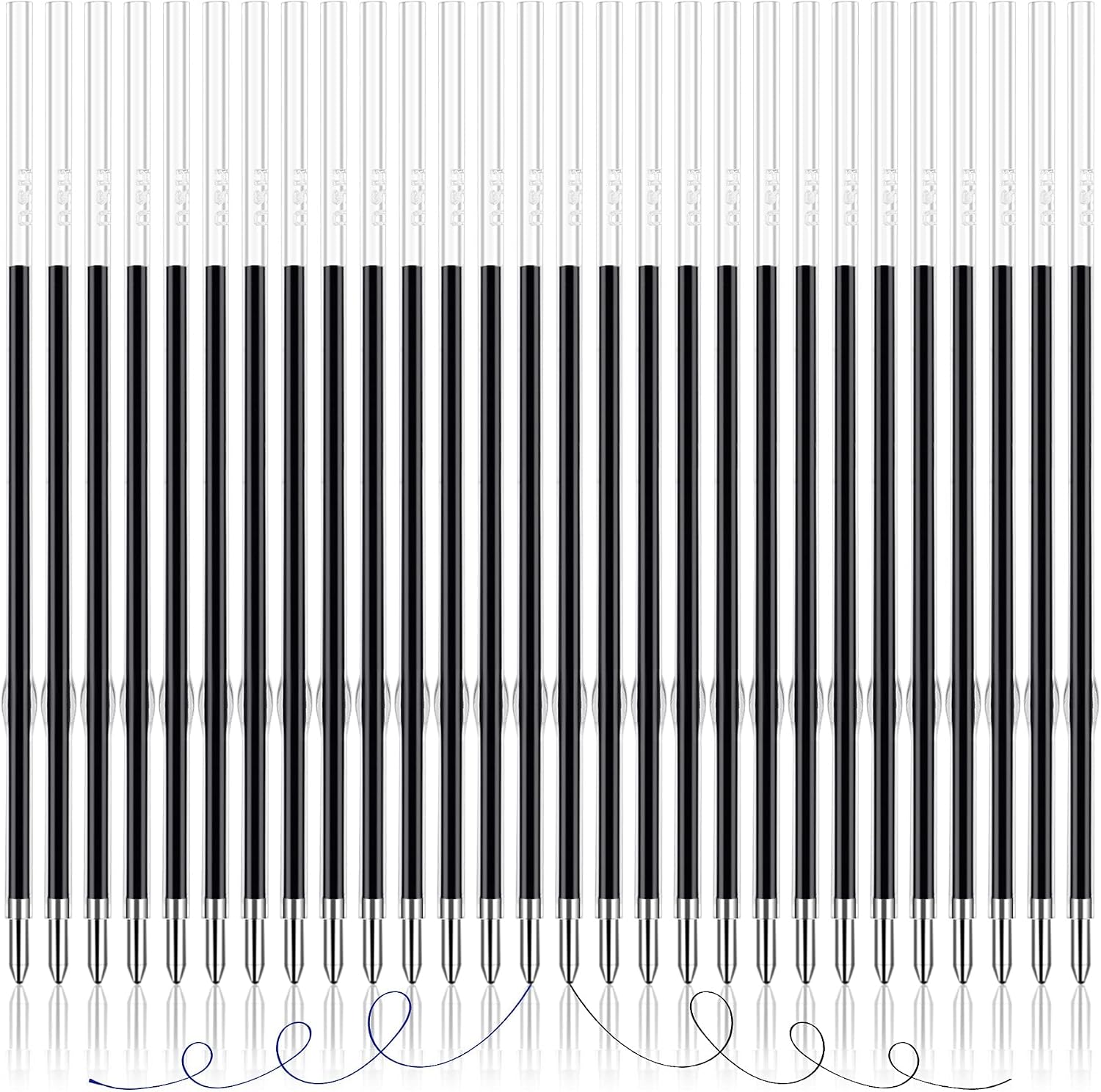 JANYUN 100 Pieces Ink Pen Refills Replaceable, 0.7mm Ballpoint Pen Refills 107 mm in Length Black Ink Refills Smooth Writing Pen Refills for Journal Writing Office School Supplies (Black)