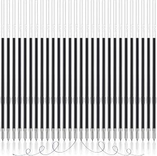 JANYUN 100 Pieces Ink Pen Refills Replaceable, 0.7mm Ballpoint Pen Refills 107 mm in Length Black Ink Refills Smooth Writing Pen Refills for Journal Writing Office School Supplies (Black)