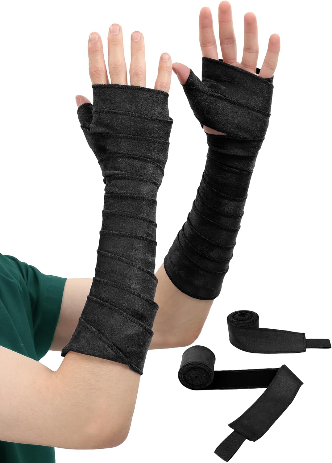 FURPHI Medieval Hand Wraps Renaissance Faux Suede Bracers LARP Halloween Cosplay Costume Accessories