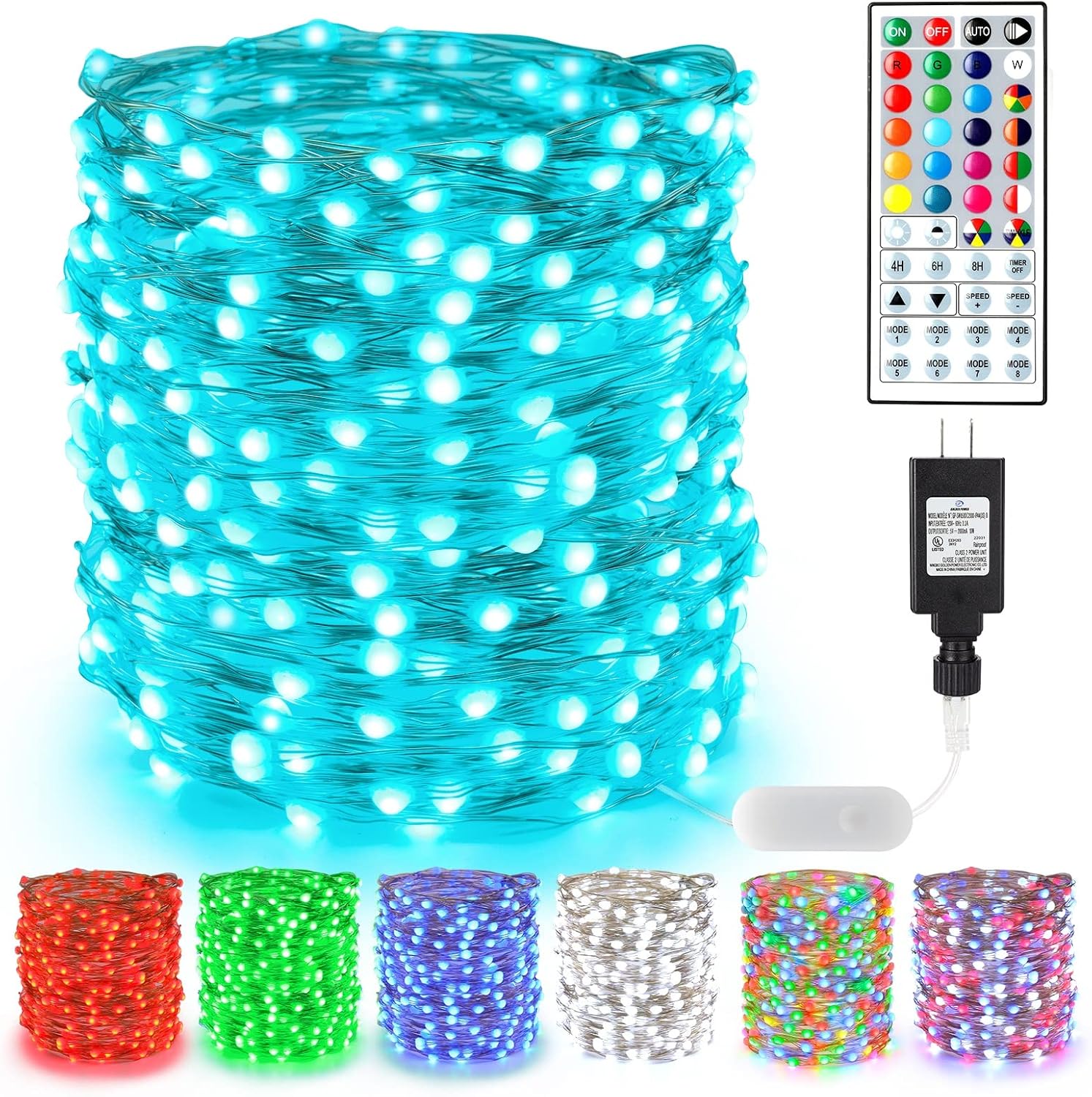 BrizLabs Halloween Fairy String Lights, 66ft 200 LED Color Changing Fairy Lights with Remote, Multi Color Rainbow Plugin Xmas Tree Twinkle Lights Indoor Starry Lights for Xmas Halloween Party Wedding