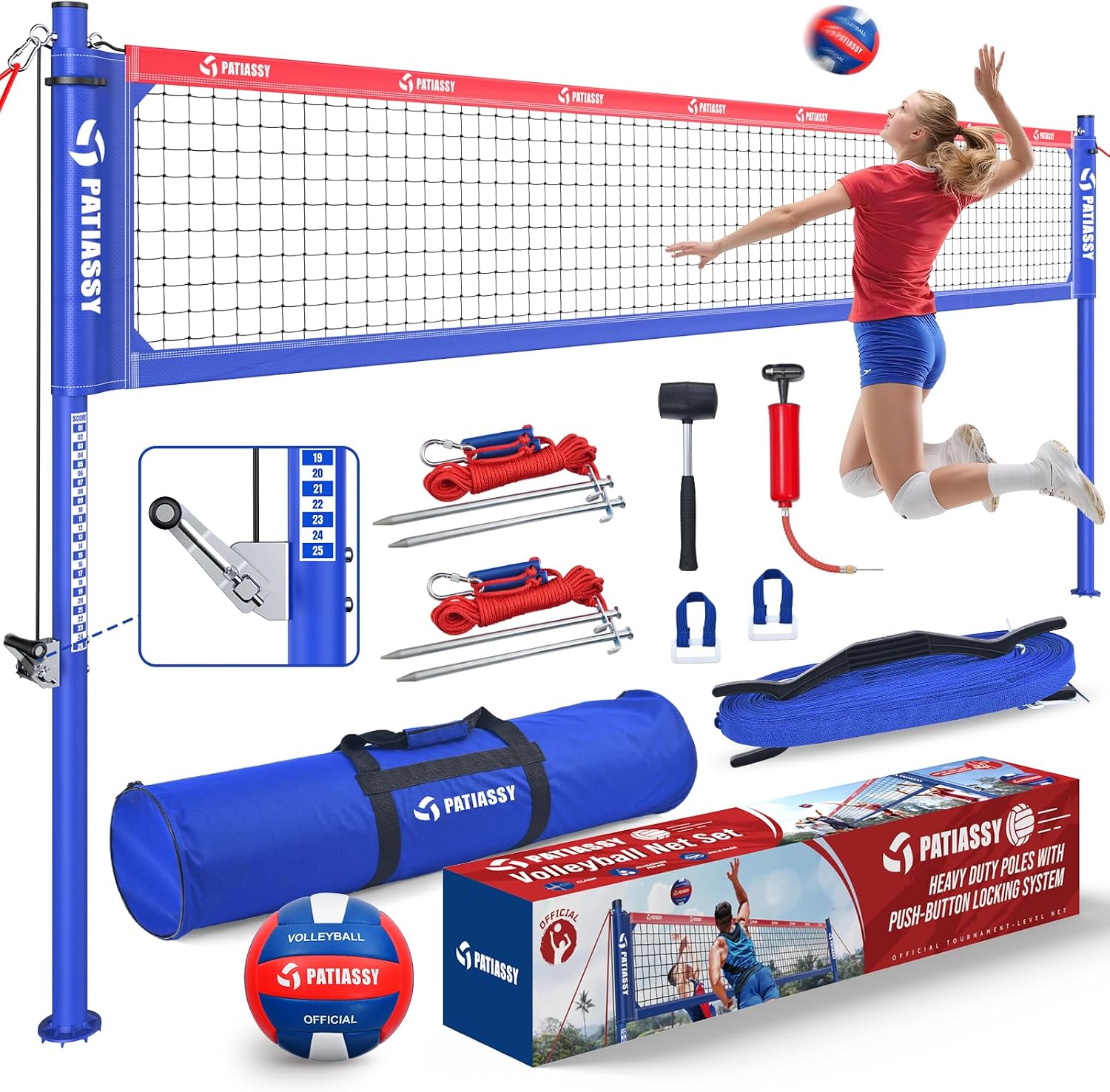 Professional Heavy Duty Volleyball Net Set for Backyard Outdoor