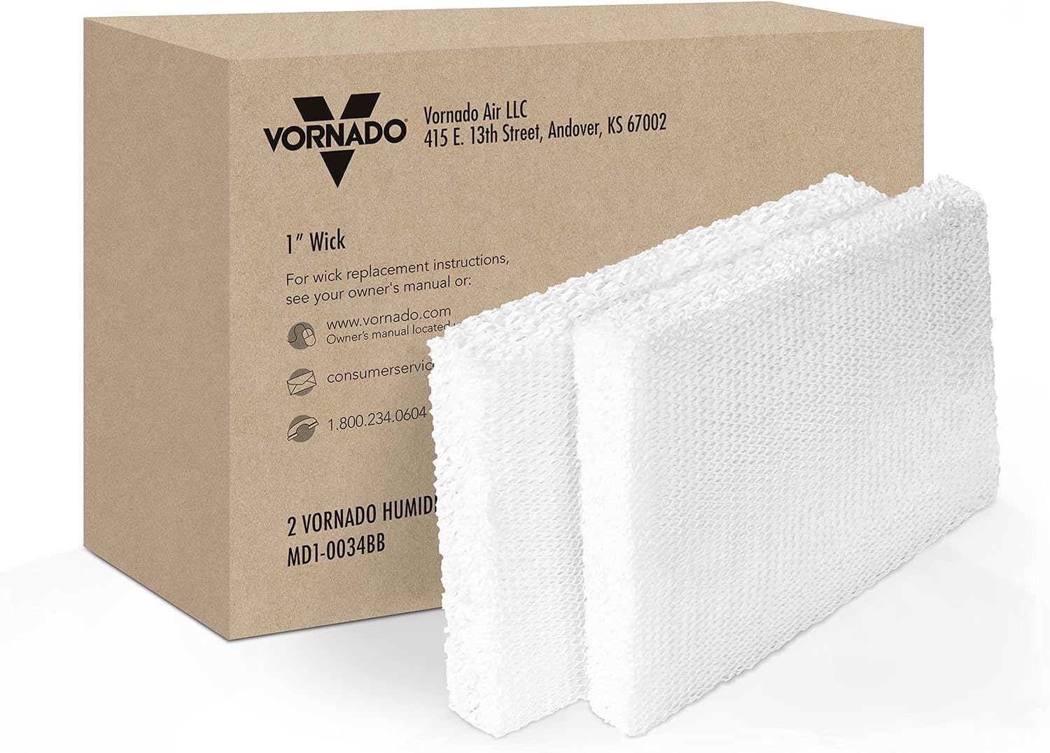 Vornado MD1-0034 Replacement Humidifier Wick (Pack of 2) , White