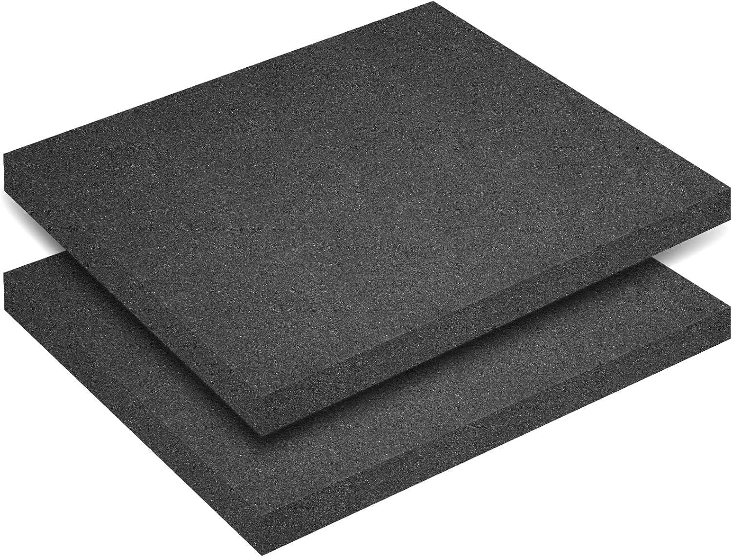 Polyurethane Foam Inserts, 2 PCS 16 x 12 x 1 Inch Black Cuttable Packing Foam Sheets for Tool Box, Camera, Crafts and Storage