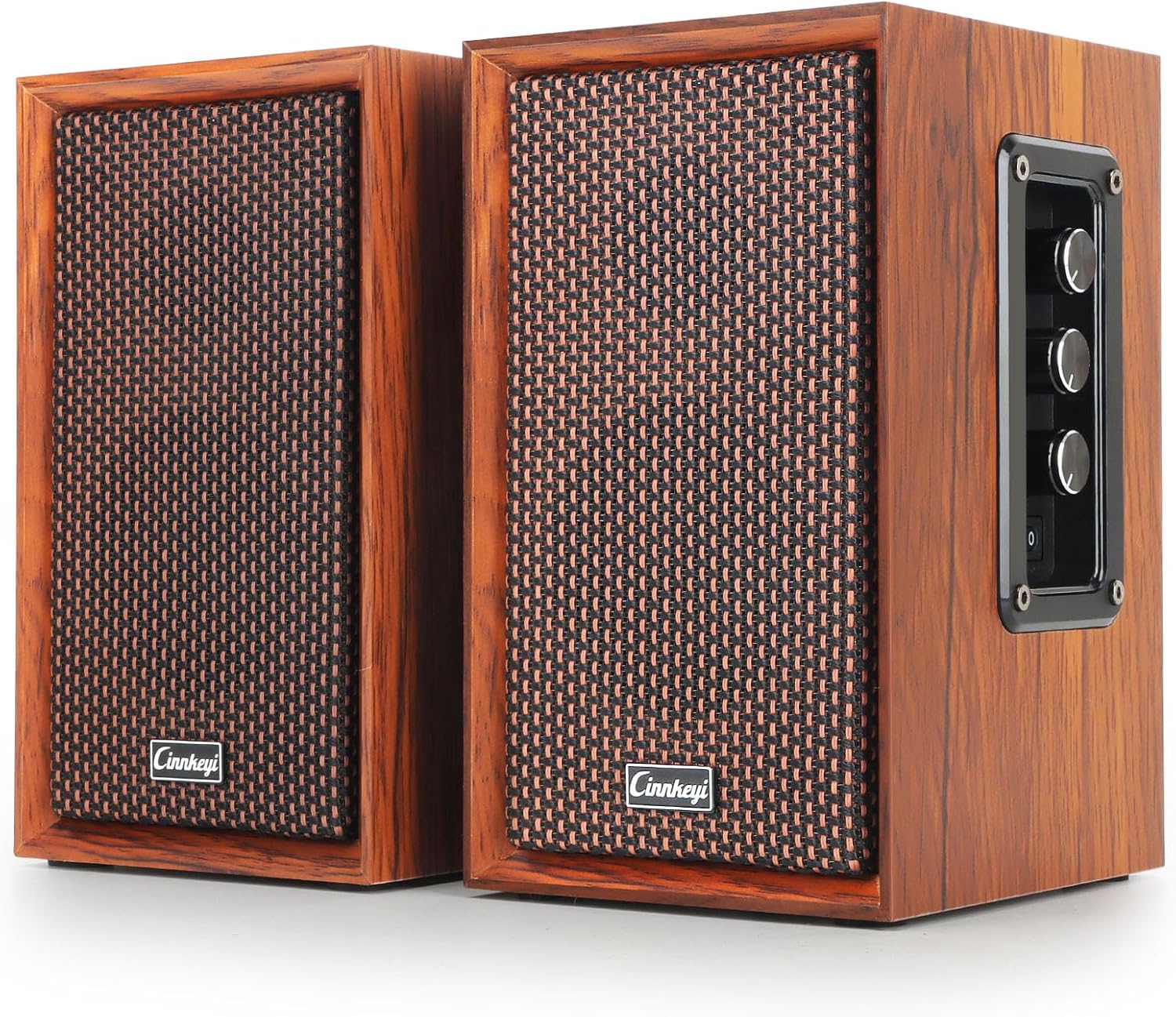 40W Computer Speakers, Bluetooth Bookshelf Speakers,2.0 AC Powered Wooden PC Speakers with Strong Bass,7.28" X 2 AC Powered USB/Bluetooth PC Speakers USB Input for DSP Speaker for Laptop,PC (5201-EU)