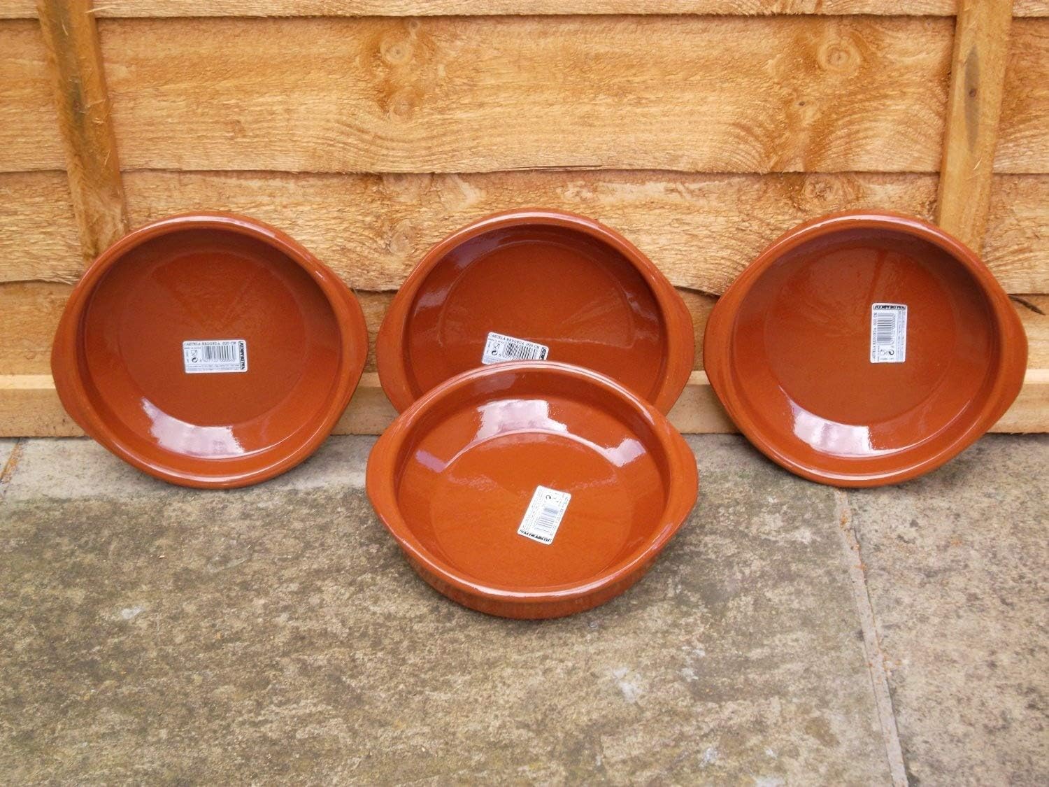 Set of 4 Spanish Terracotta Tapas Dishes / Cazuelas - 20cm diameter