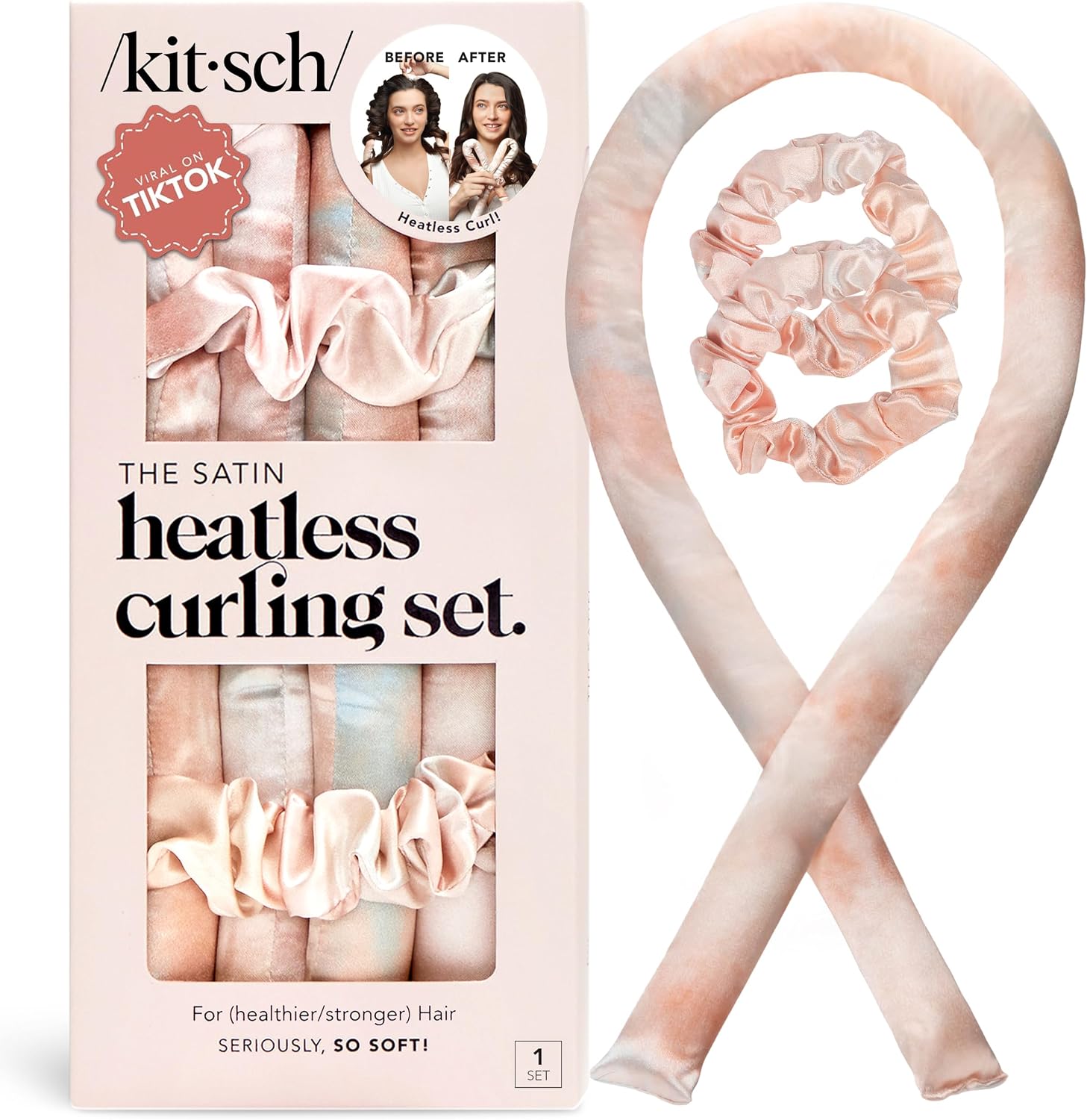 Kitsch Satin Heatless Curler Set - Sunset Tie Dye