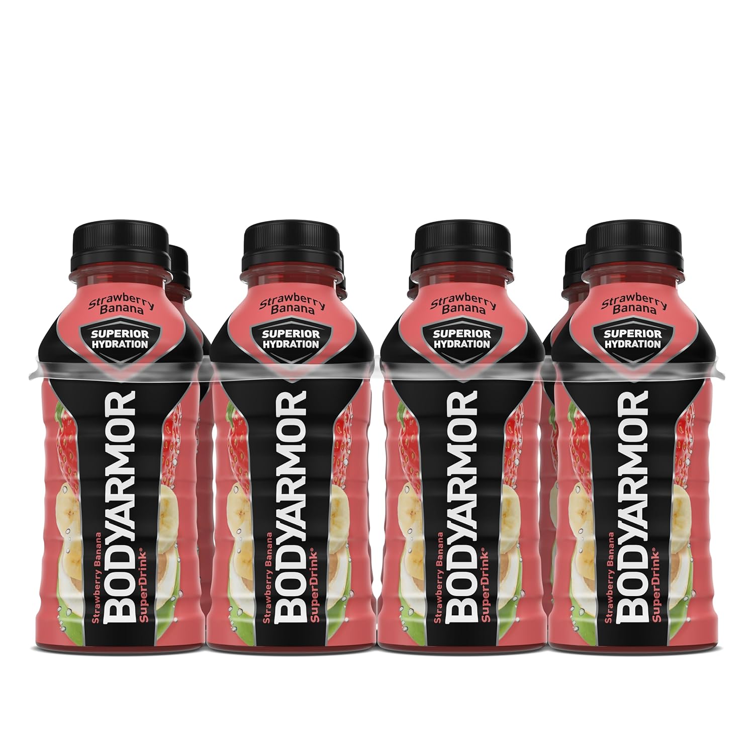 BODYARMOR Sports Drink Sports Beverage, Strawberry Banana, Coconut Water Hydration, Natural Flavors With Vitamins, Potassium-Packed Electrolytes, Perfect For Athletes, 12 Fl Oz (Pack of 8)
