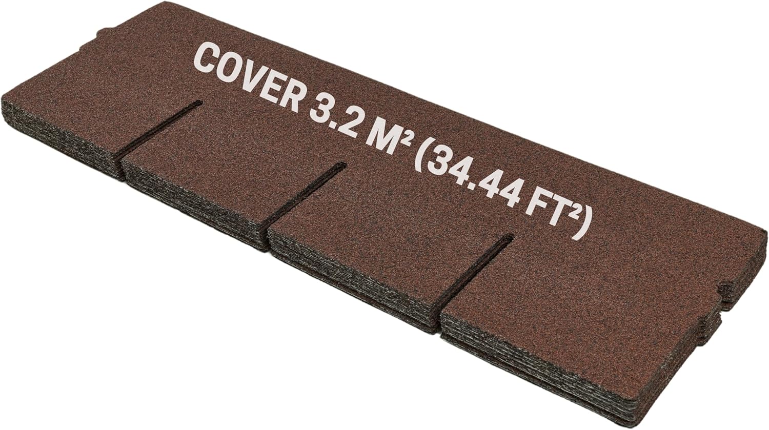 Premium Bitumen Roof Felt Shingles - 20 pcs / 34.44 ft² (3.2 m²), 39.37’’ x 13.39’’ (100cm x 34cm), Asphalt Roof Shingles for Shed - Weather Resistant & Heavy Duty Roofing Tiles - Brown Colour