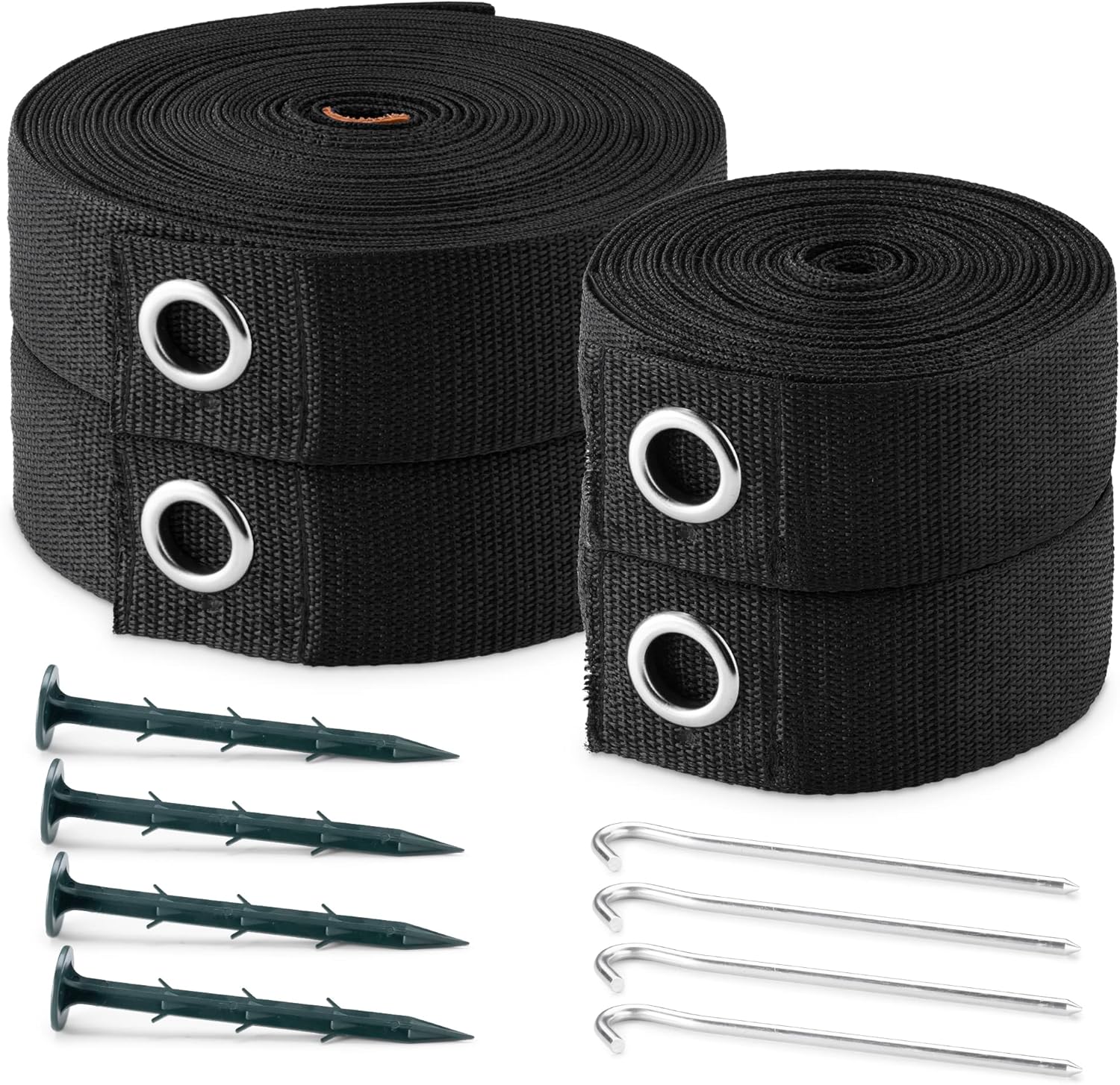 Navaris Beach Volleyball Net Set - 18 x 17 x 17cm - Black Nets For Volley Ball and Outdoor Sports - Portable Weighted Tie Net Kit (1.2kg)
