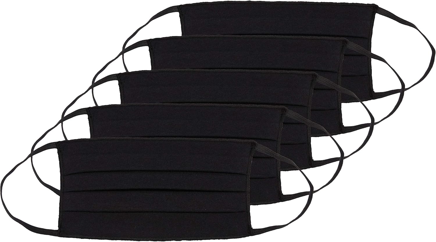 Oscar Apparels Reusable Face Mask, 100% BCI Cotton with Elastic Loop, Adult (5 Pack)