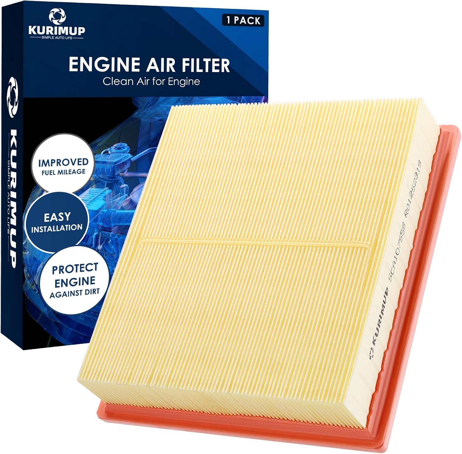 CA10755 Replacement Engine Air Filter, Efficient Filtration Offers 99% Air Purification, Fit for Toyota Avalon/Camry/Highlander/Sienna (2011-2020),Lexus, Grand Cherokee, Dodge Durango.