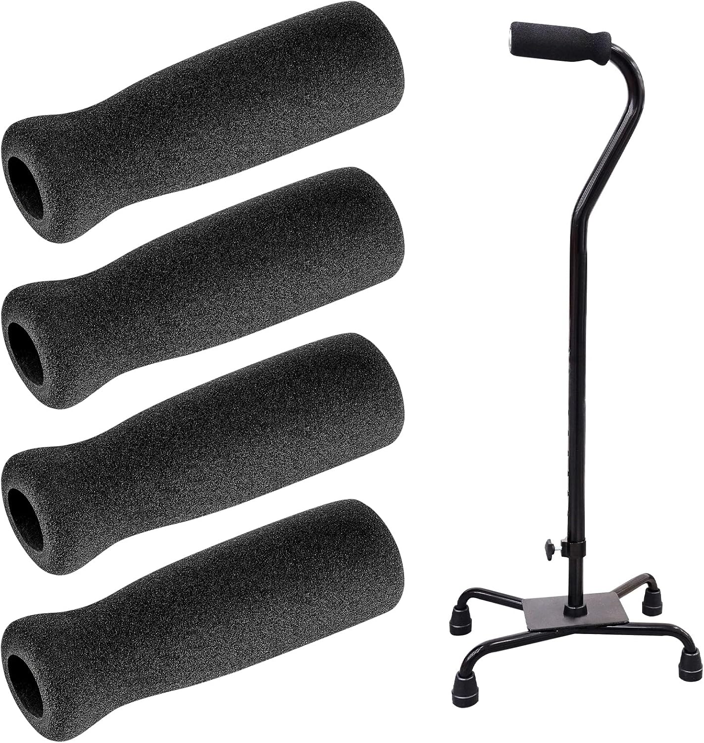 Timtin Foam Cane Handle Grip Replacement Offset Walking Hand Foam Handle for Bicycle Handlebars Walking Cane Accessories 4.53 x 0.98 x 0.98 Inch, Black