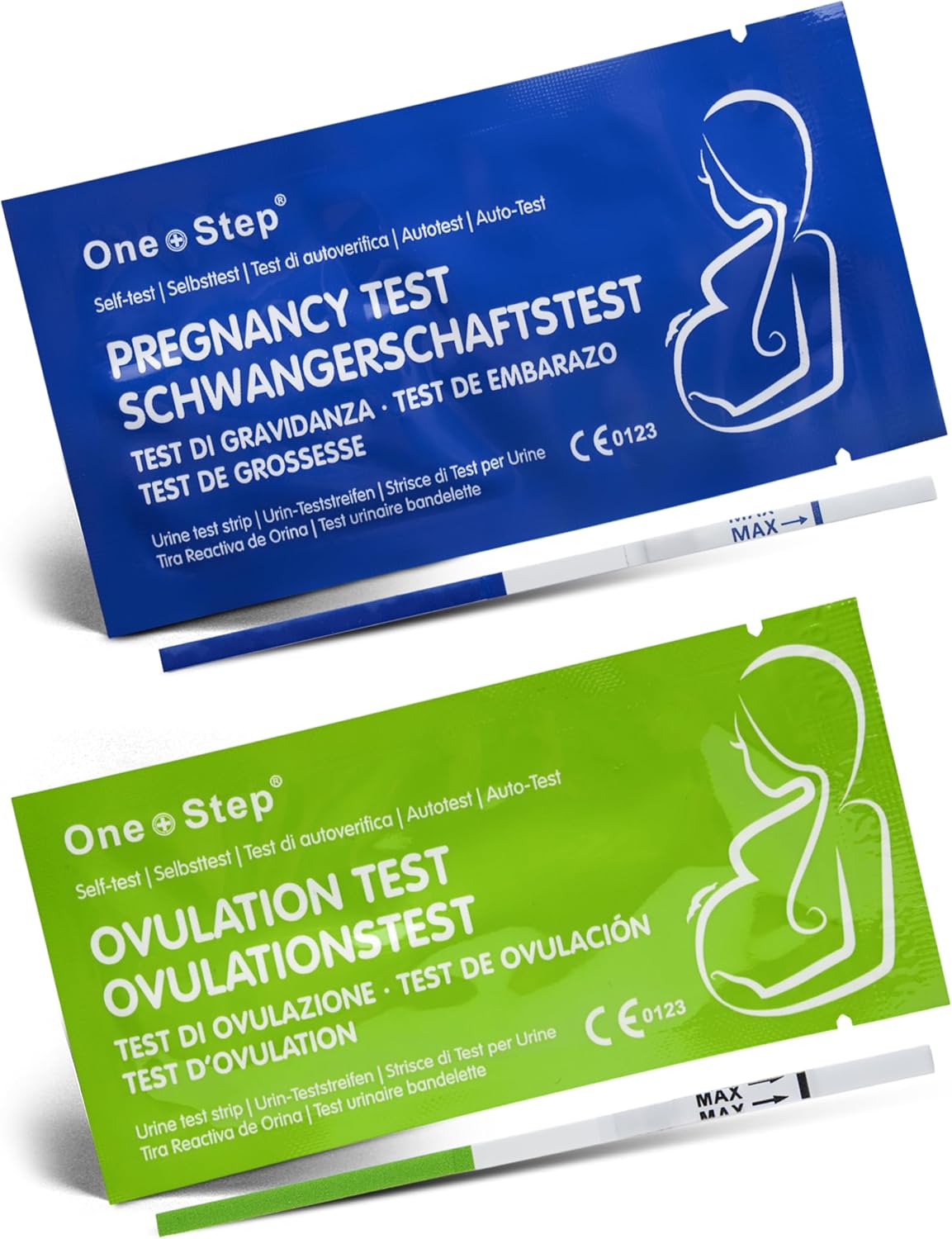 One Step 30 x Highly Sensitive Ovulation Strip Tests + 5 x Highly Sensitive Pregnancy Test Strips (Tests up to 6 Days Earlier) - Pregnancy & Ovulation Test Kit for Women