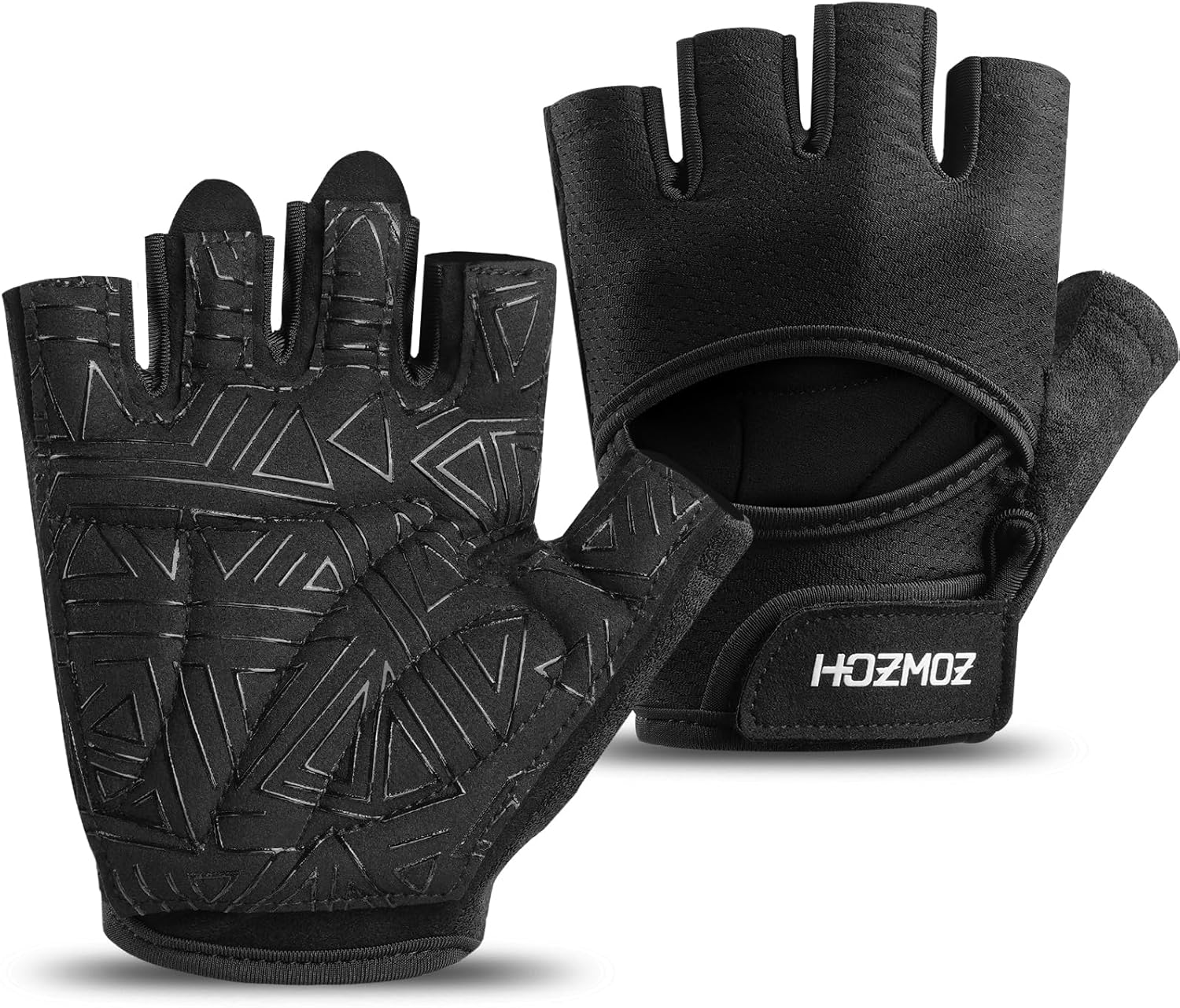 Ventilated Weight Lifting Gloves, Thick Padded Gym Gloves with Full Palm Protection & Grip & Shock Absorption for Women & Men's Fitness Training