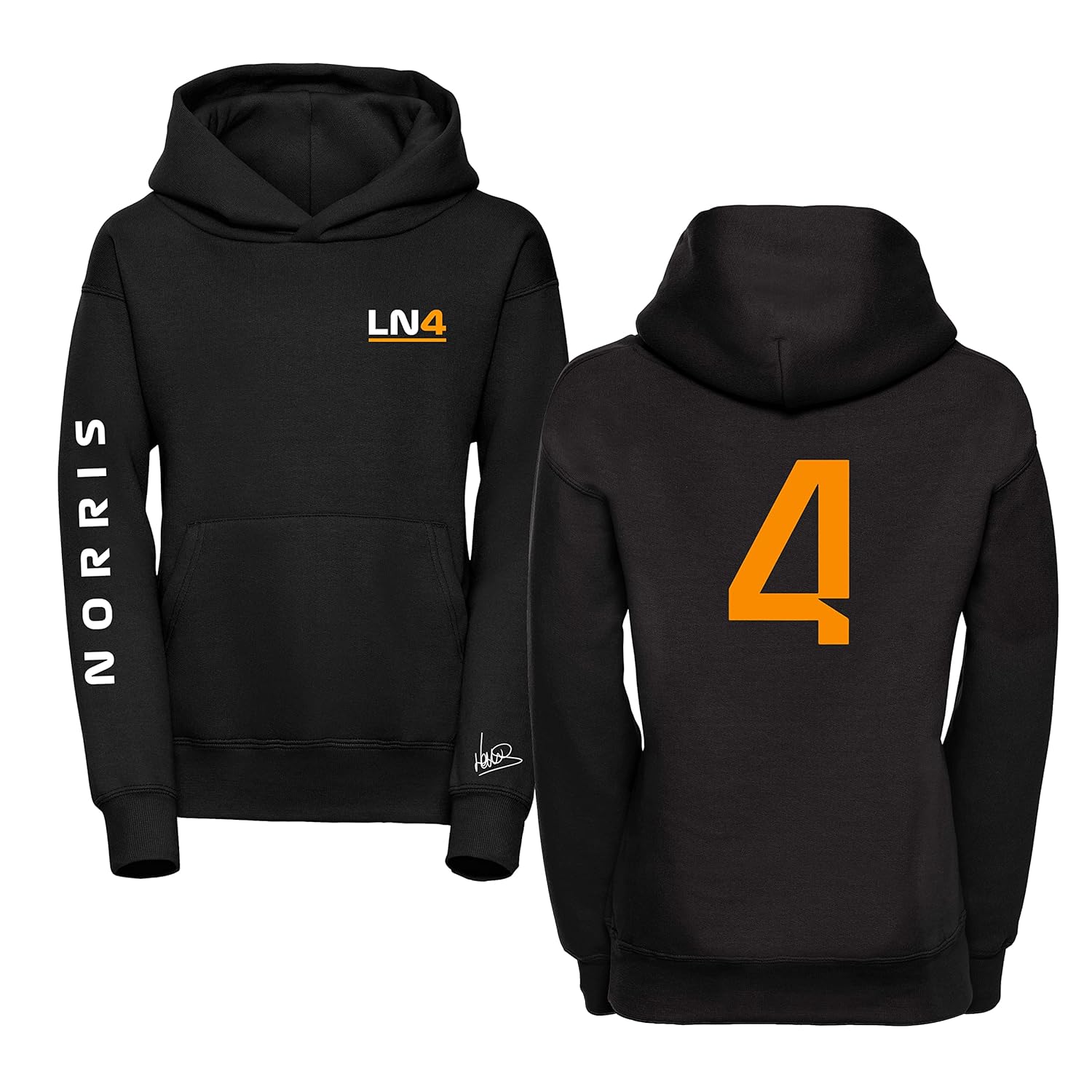 Studio 24 Signature Collection Lando Norris Hoodie Norris Signature 4 Printed F1 Hooded Sweater 2022 McLaren Hoody No. 4 Free UK Shipping (L, Black)