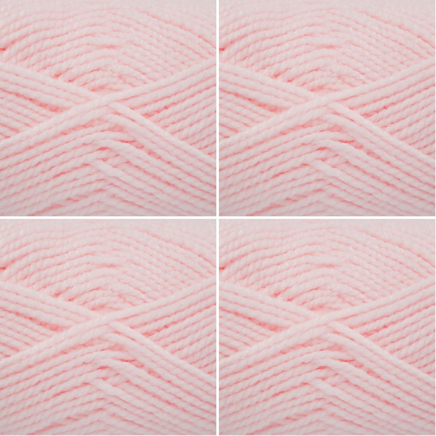 King Cole Big Value Baby Chunky Yarn - 100g Ball - Premium Acrylic Knitting & Crochet Wool for Soft Baby Clothes & Blankets (2512 Soft Pink) (Pack of 4)