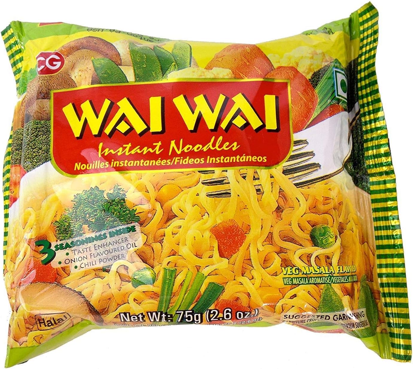 WAI WAI Instant Noodles- Vegetable 70G-(30 Packets)