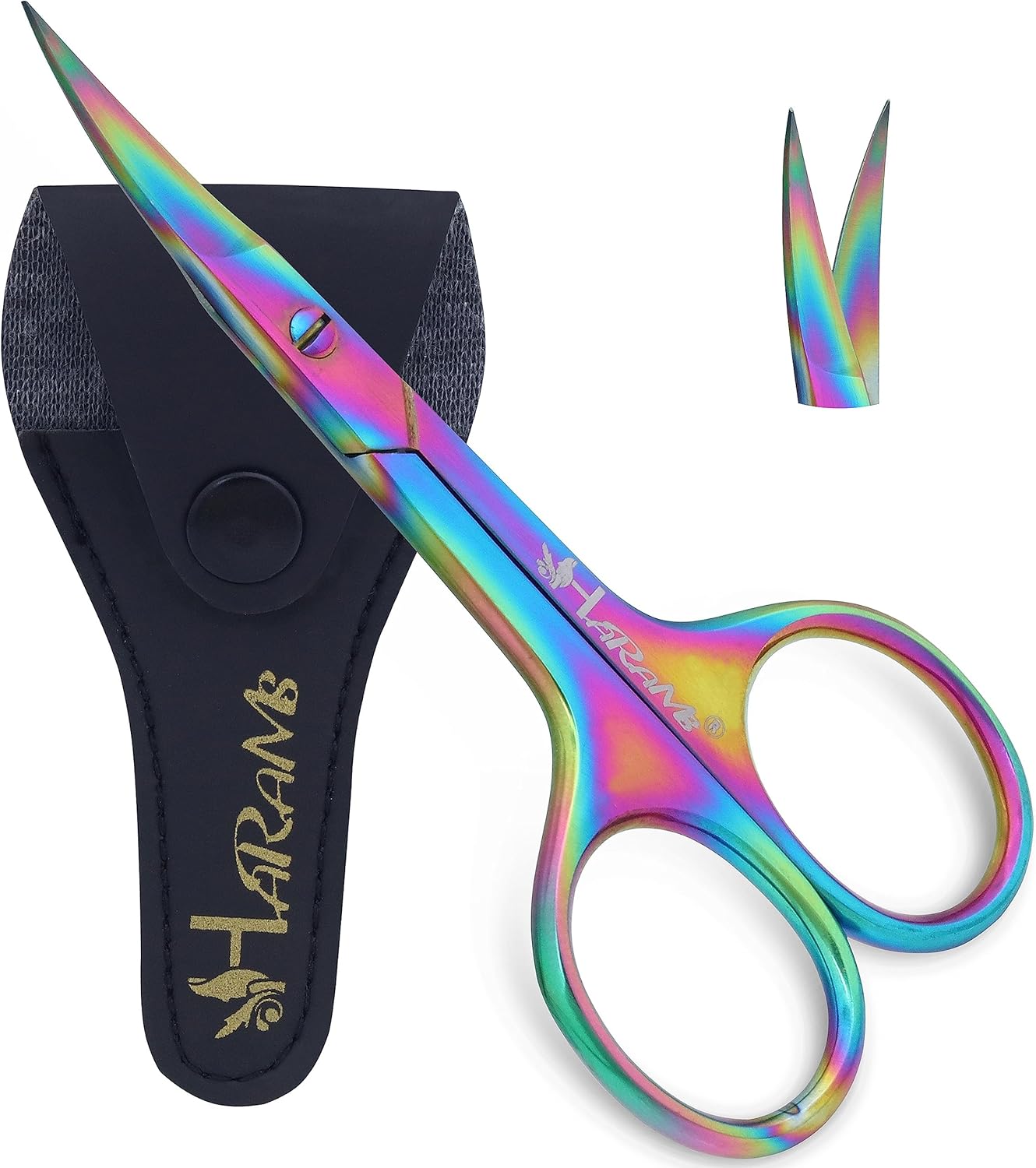 HARAMS Nail Scissors Strong Curved Blades Multipurpose Beauty Cuticle Toenail Manicure Pedicure, Eyebrows, Eyelash, Nose, Beard, Mustache, Hair Trimming | Grooming Shears Unisex