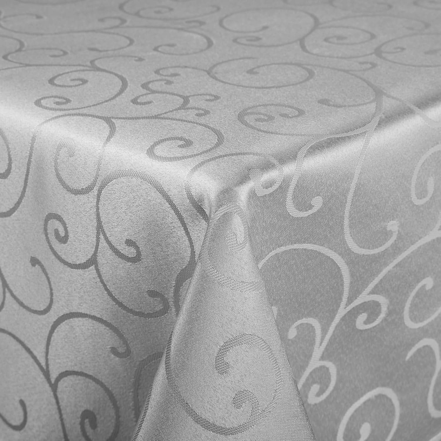 Table Cloth Rectangular 100 * 140 cm,Polyester Jacquard Tablecloth,Washable Dust-Proof Table Cover for Kitchen Dinning Indoor Decoration(Grey)