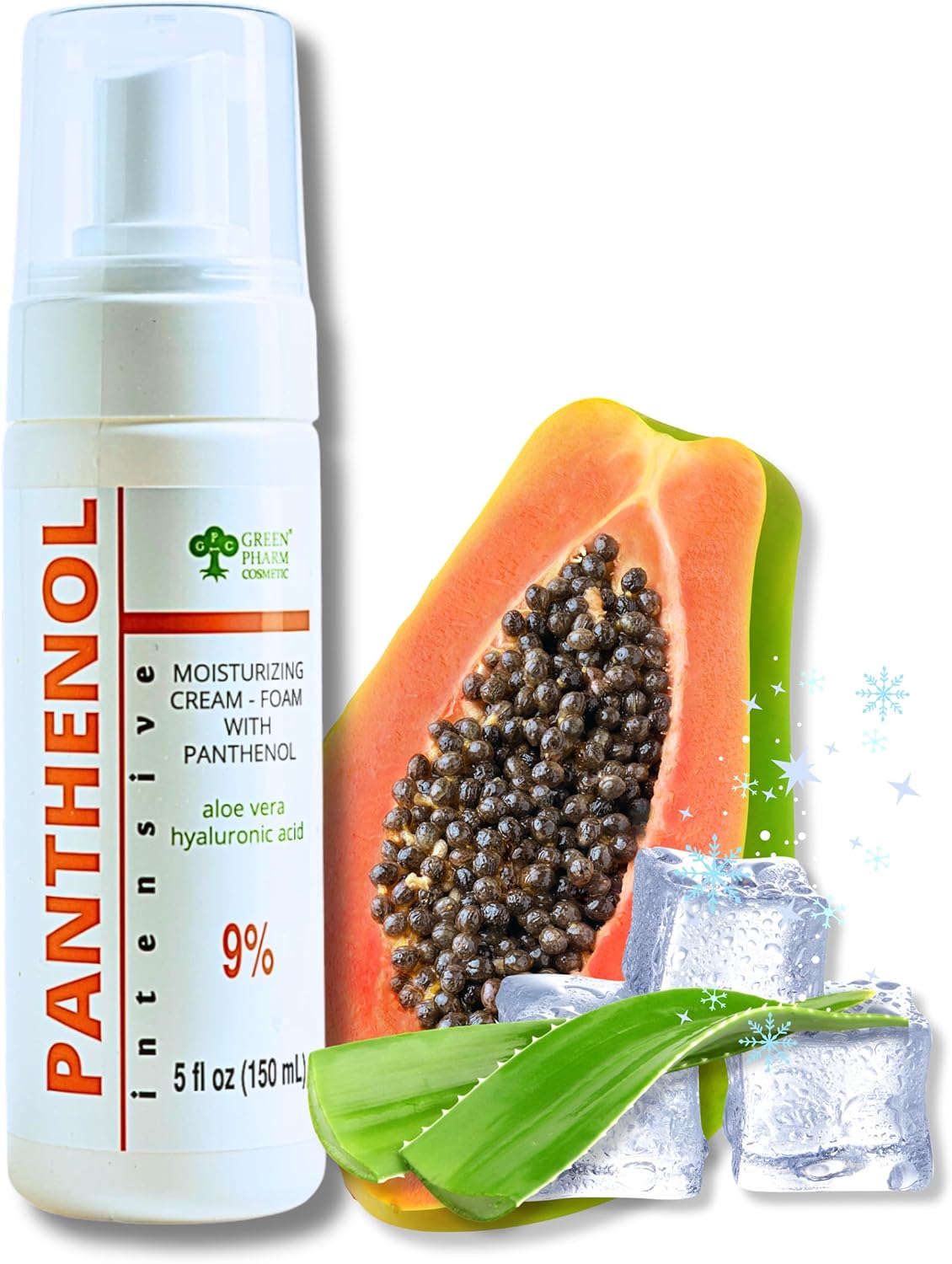9% Panthenol Foam Spray, Vitamin B5 + Hyaluronic Acid After Sun Care, After Tattoo Care, Hair Transplant & Baby Rash Relief, 5 Oz/150 Ml