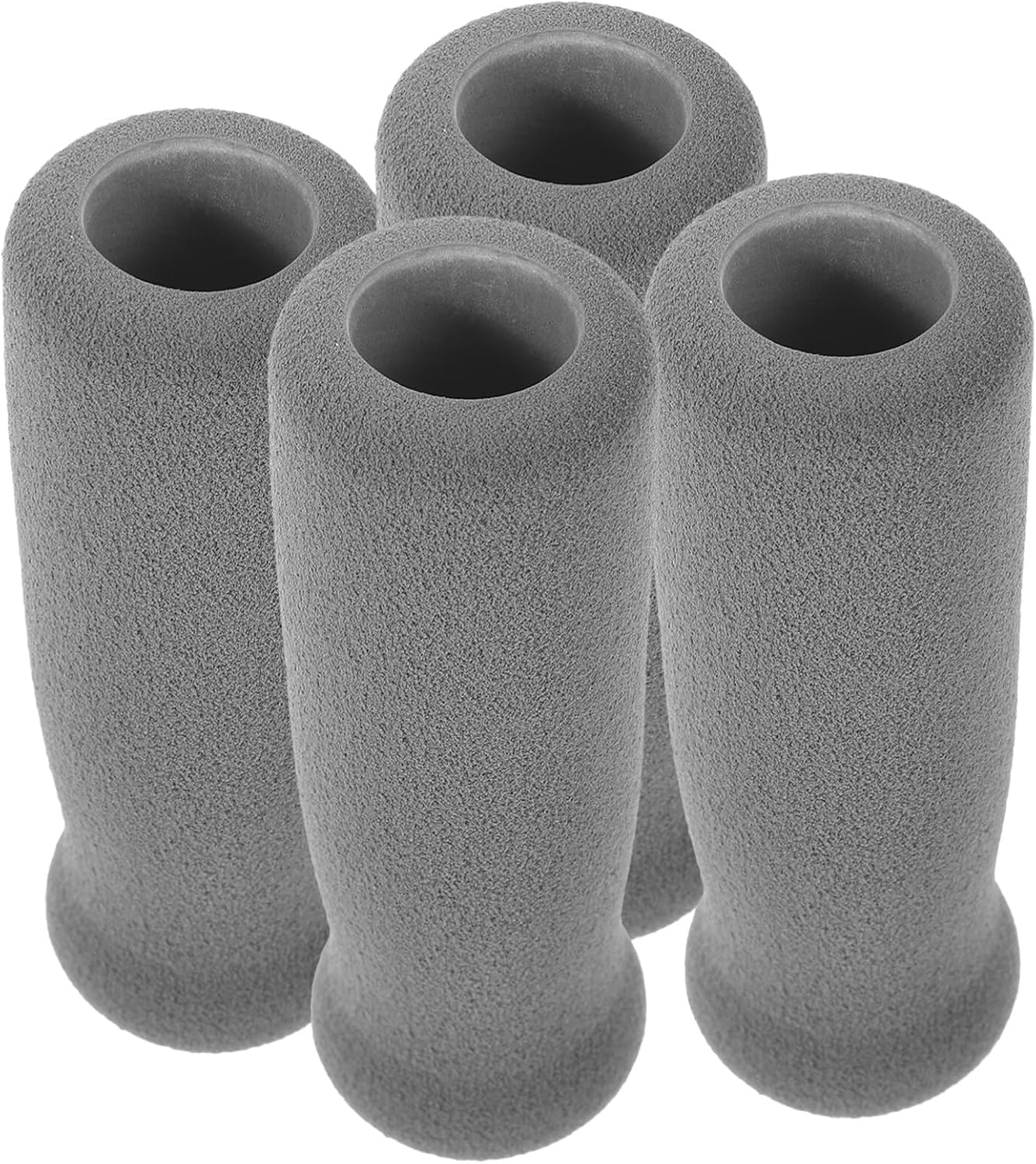COHEALI 4Pcs Cane Handle Grips Non-Slip Foam Covers for Walking Canes Crutches Comfortable Elderly Hand Wraps 4.33X1.37In Grey