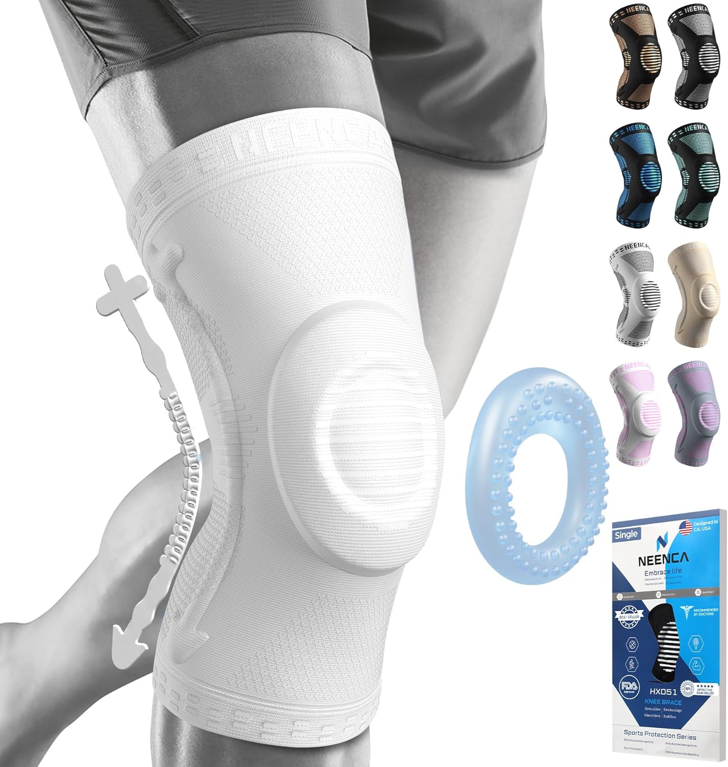 NEENCA Professional Knee Brace for Knee Pain Relief, Medical Knee Support with Patella Pad & Side Stabilizers, Compression Knee Sleeve for Meniscus Tear, ACL, PCL, MCL, Joint Pain, Runner, Workout...