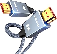 Capshi 8K 4K@120Hz HDMI Cable 2.1, 6.6ft/2M High Speed HDMI Cord for TV, PS5, PS4, Xbox, Monitor, 8K@60Hz, 2K@240Hz, HDCP 2.2&2.3, 48Gbps Support HDR, eARC, DTS:X, HDCP 2.2 & 2.3