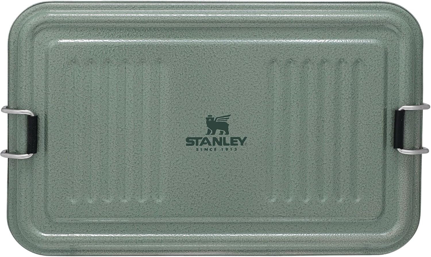 STANLEY Classic Legendary Useful Box 1.25 qt | Metal Snack and Lunch Box | Durable Stainless Steel Travel Food Storage Container | Hiking, Camping, School, or Work | BPA-Free | Hammertone Green