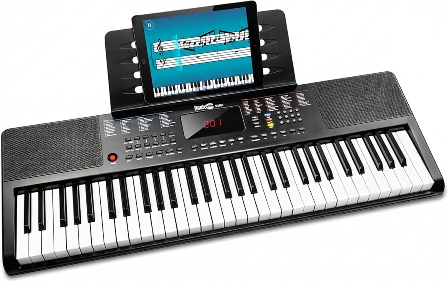 RockJam RJ361 61 Key Compact Keyboard Piano for Beginners | Beginner 61 key electronic keyboard for home practice with tones, rhythms, lessons & portable setup