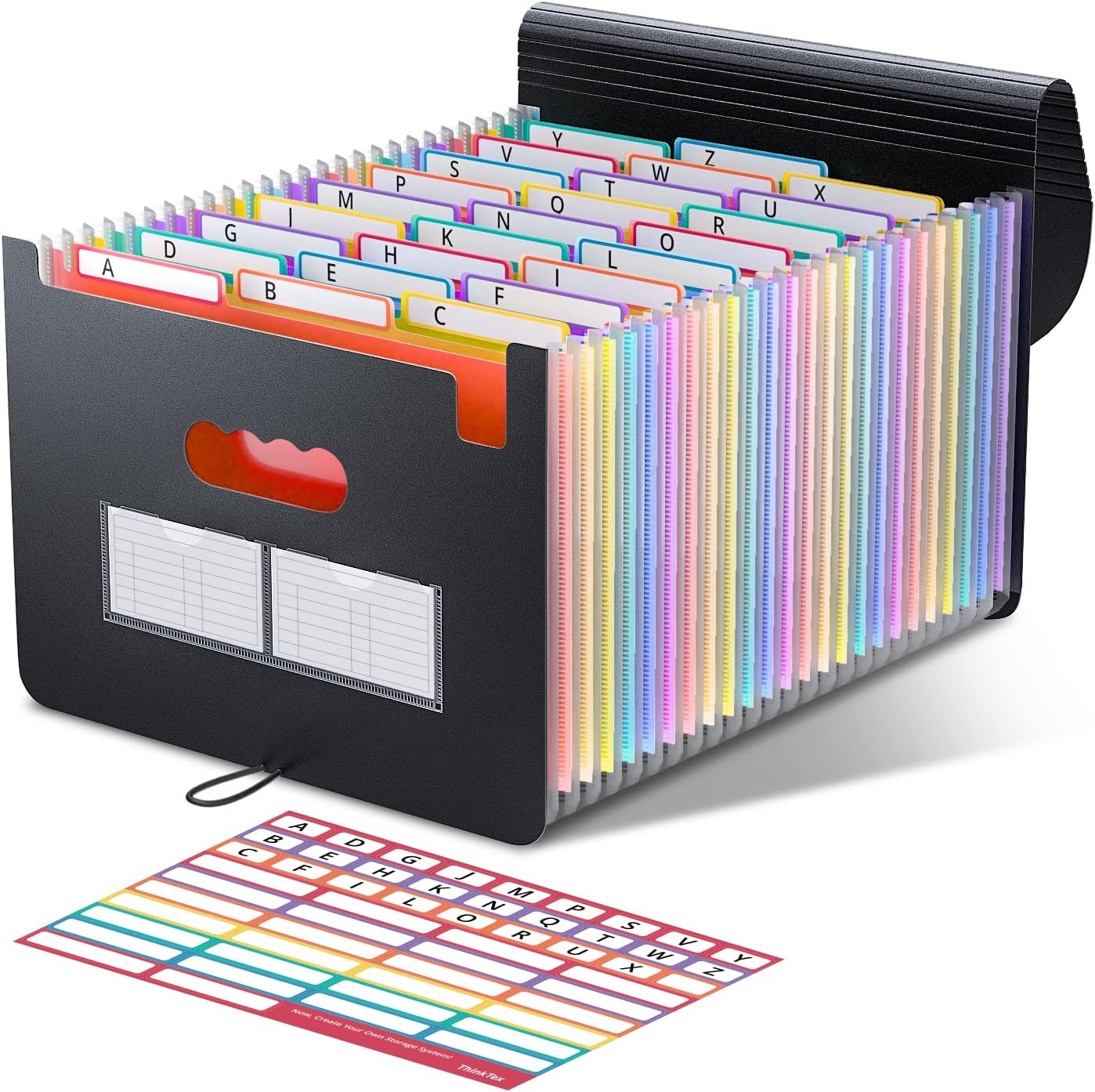 ThinkTex Accordion‌ File Organiser, 26 Pockets A4 Expanding File Folder