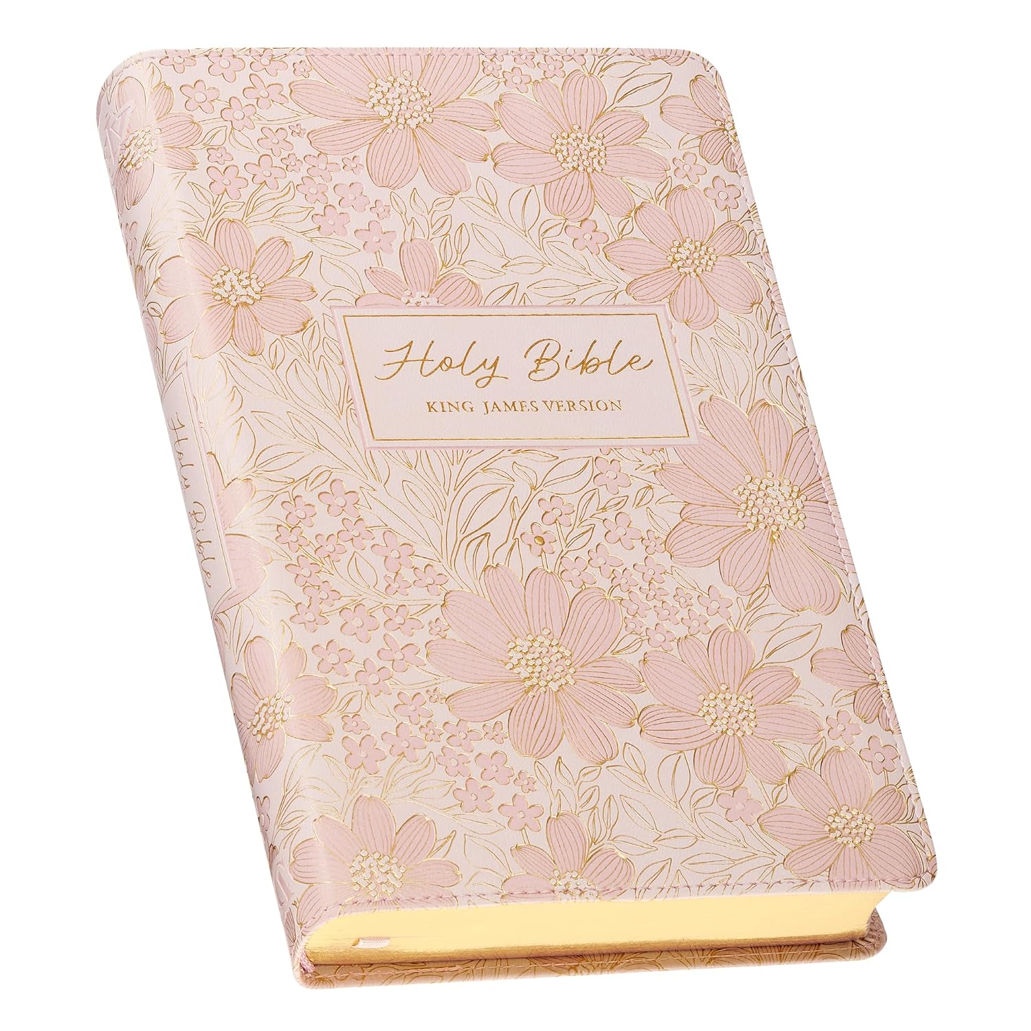 KJV Holy Bible, Deluxe Gift Bible with Thumb Tabs, Ribbon Marker, King James Version, Faux Leather, Pink