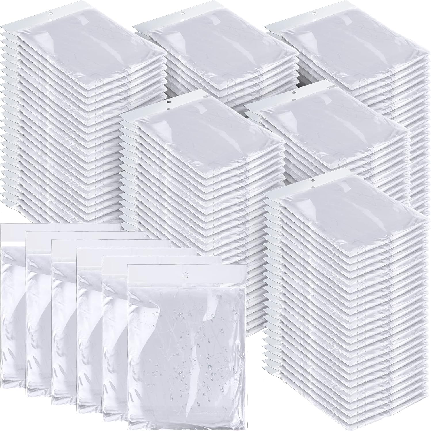Handepo 100 Pack of Adult Rain Ponchos with Hood Disposable Plastic Rain Ponchos Bulk Emergency Raincoat for Men Women Adult