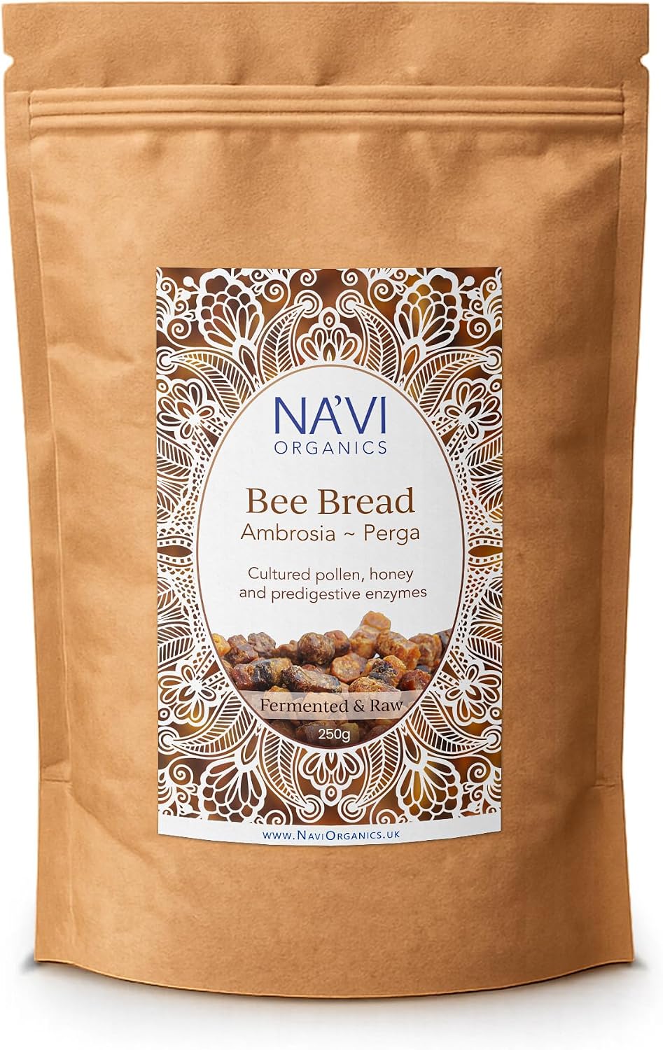 Na’vi Organics Pure Organic Raw Bee Bread (Ambrosia/Perga) – 250g | Bee Pollen Superfood for Natural Vitality & Protein | Highest Medicinal Quality