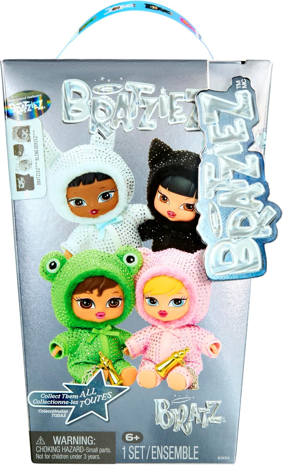 Bratz Bratziez Bling Seriez 25th Anniversary Plush Blind Box with Charm Clip and Accessory, Collectible Characters