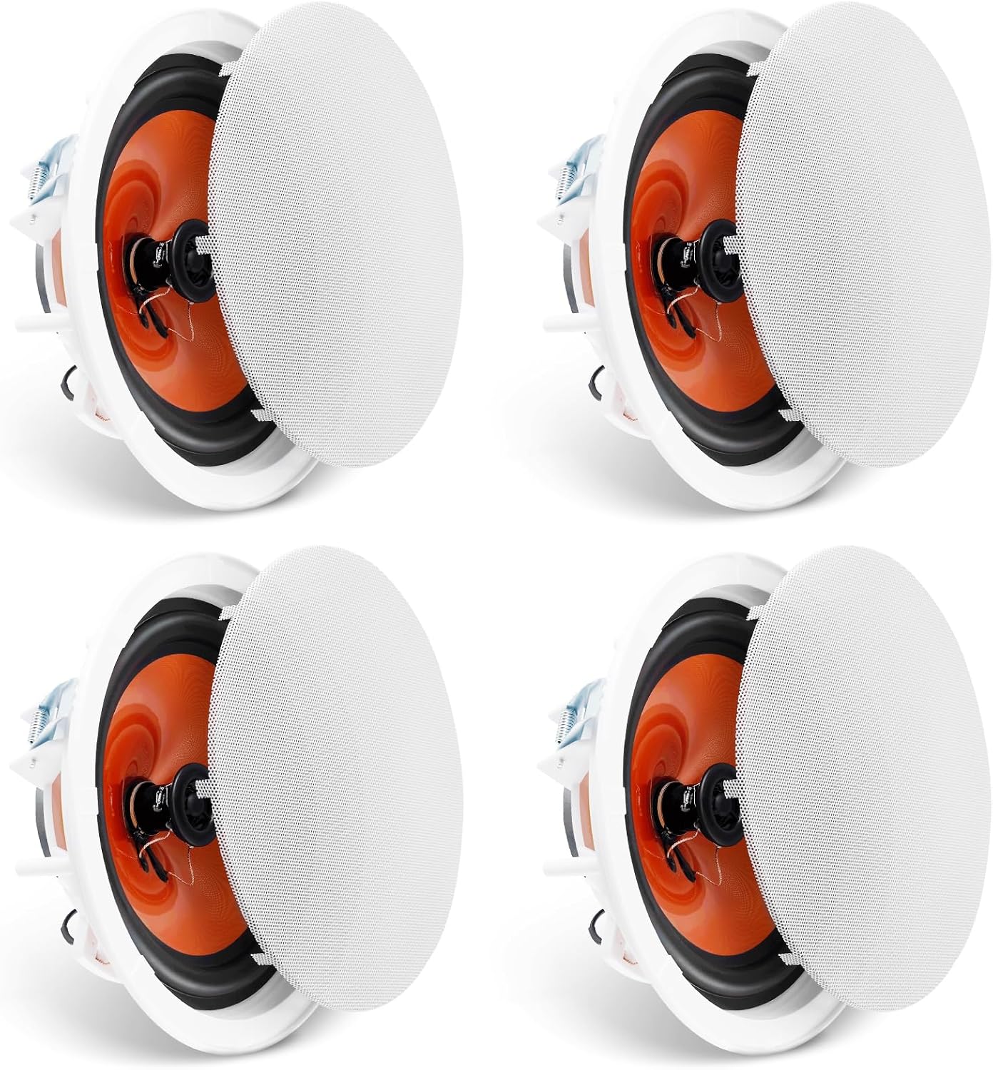 VEVOR 4 PCs 8 Inch in Ceiling Speakers, 400W Flush Mount Ceiling & in-Wall Speakers System with 8" Woofer,1" Tweeter, for Home Kitchen Living Room Bedroom or Covered Outdoor Porches
