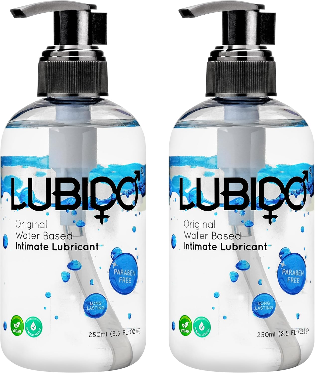 Lubido Original Water Based Paraben Free Intimate Gel Lube - 250ml (Pack of 2)