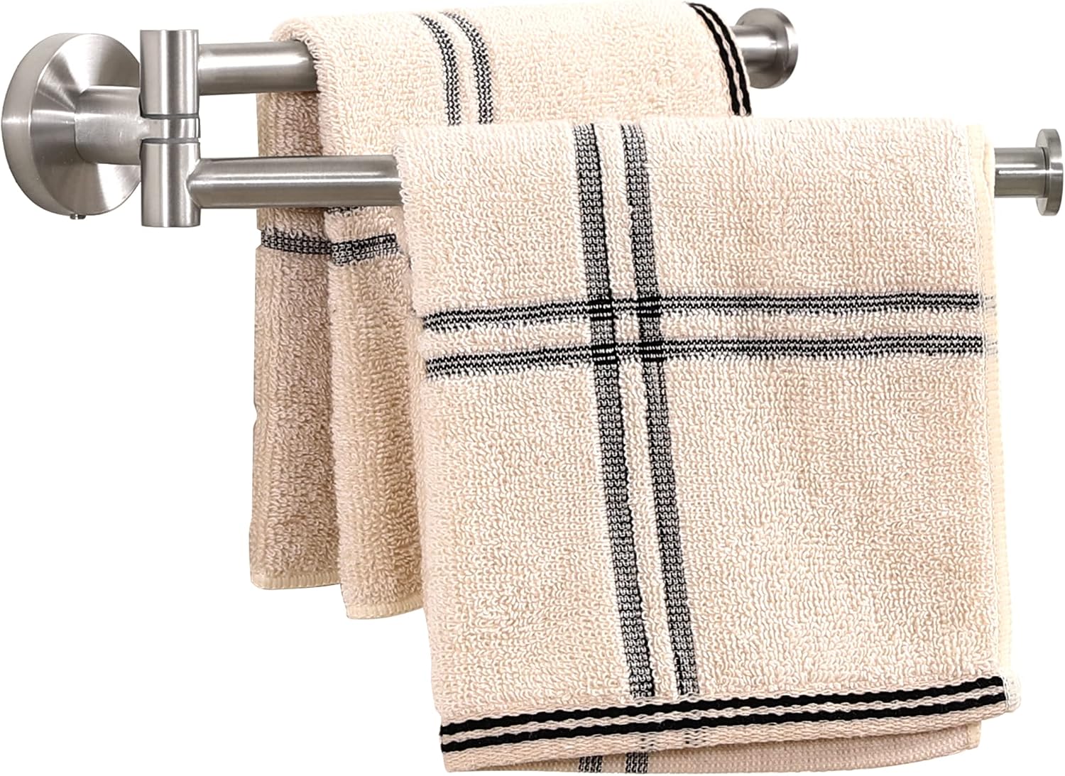 KES Kitchen Swivel Towel Bar 9-Inch Swing Out Towel Rack Double Towel Bar 2-Arm Wall Mounted SUS 304 Stainless Steel Brushed Finish, A2106S23-2