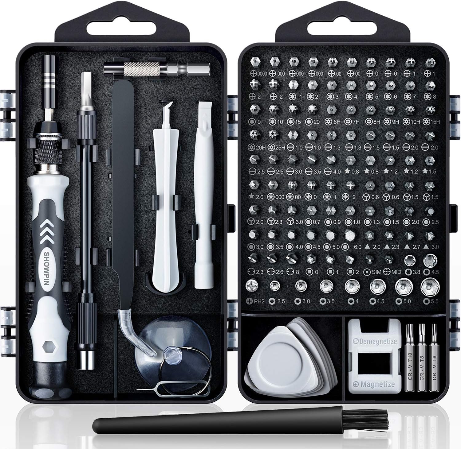 SHOWPIN 122 in 1 Precision Computer Screwdriver Kit, Laptop Screwdriver Sets with 101 Magnetic Drill Bits, Computer Accessories, Electronics Tool Kit Compatible for Tablet, PC, iPhone, PS4 Repair