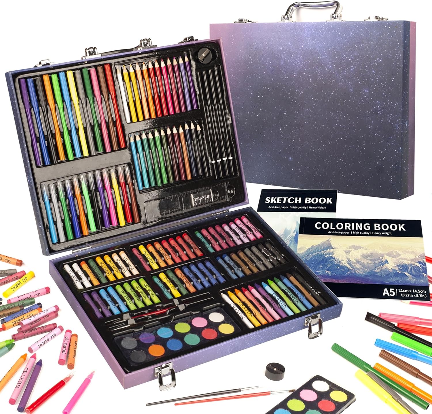 KINSPORY 150 PCS Kids Art Set, Deluxe Painting Art Box for Teens Boys Girls 4 5 6 7 8 9 10 11 12