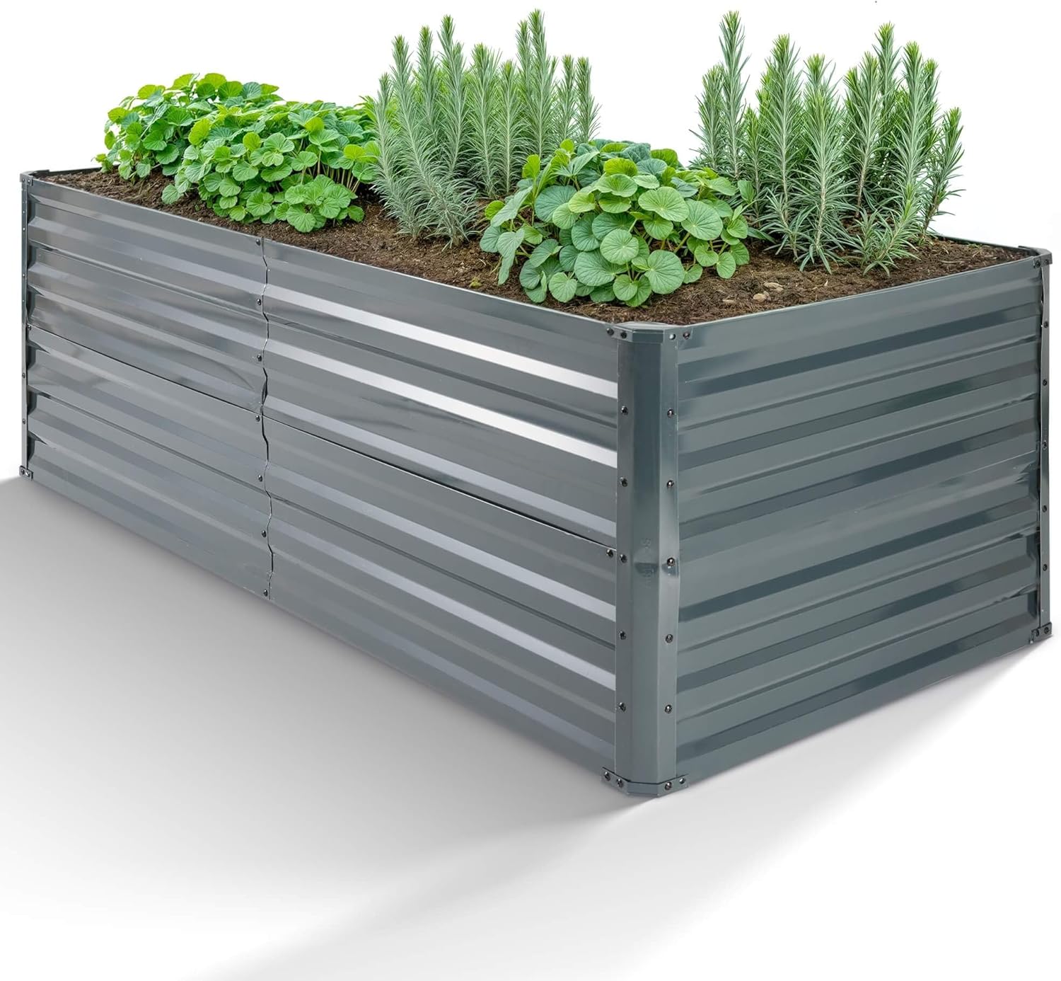 Arebos Raised Bed Metal 120 x 90 x 59 cm | Garden Bed Made of Galvanised Steel | Plant Bed Weatherproof and Rustproof | Rectangular Vegetable Bed for Garden and Patio | Raised Bed Construction Kit