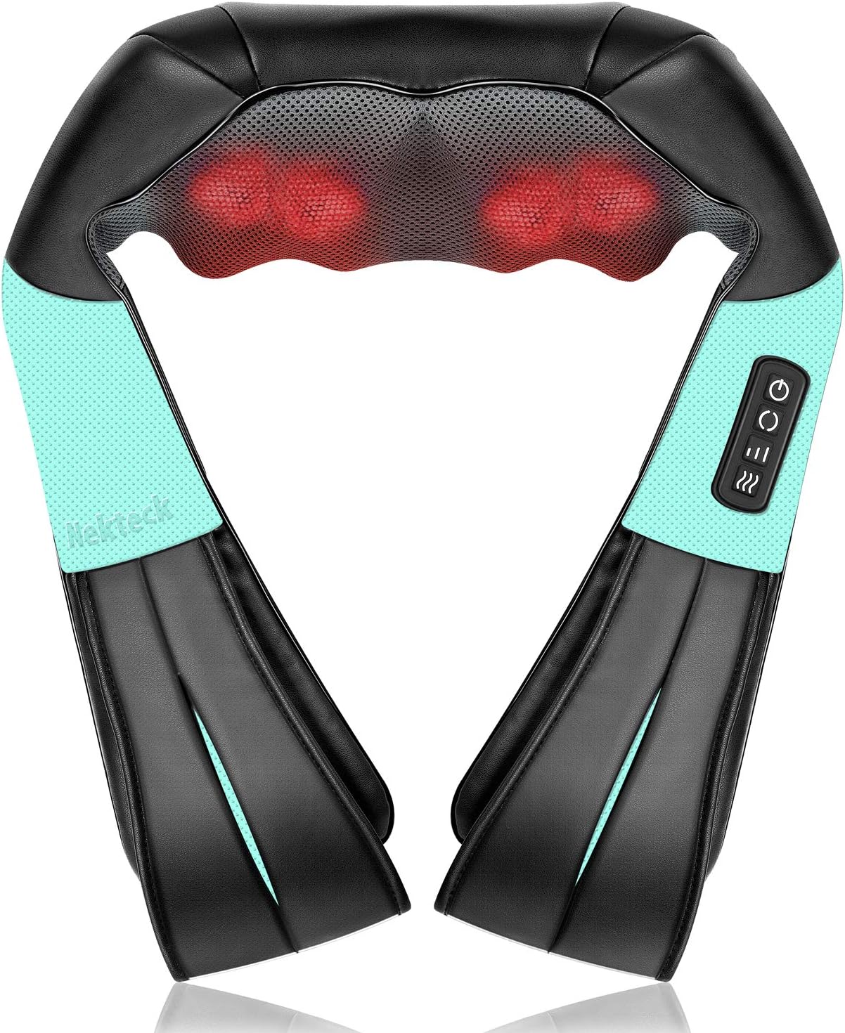 Nekteck Shiatsu Neck and Back Massager with Soothing Heat, Electric Deep Tissue 3D Kneading Massage Pillow for Shoulder, Leg, Full Body Muscle Pain Relief, Car, Office and Home Use (Blue)