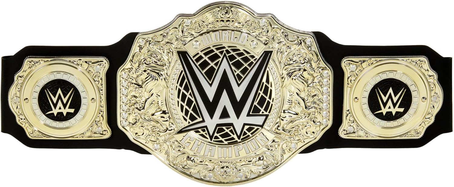 Mattel WWE Championship Title, World Heavyweight Championship Role-Play & Costume Piece, Leather-like Belt 3+ Feet with One-Time Adjustment, HYF18