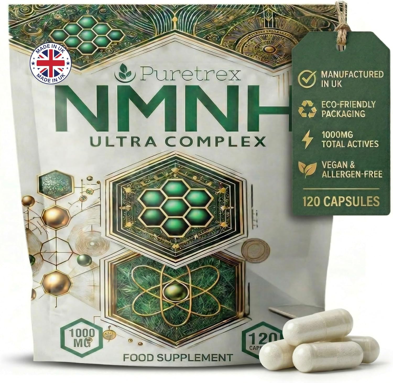 Puretrex NMNH Supplements 1000mg Ultra Complex Resveratrol, 120 Capsules
