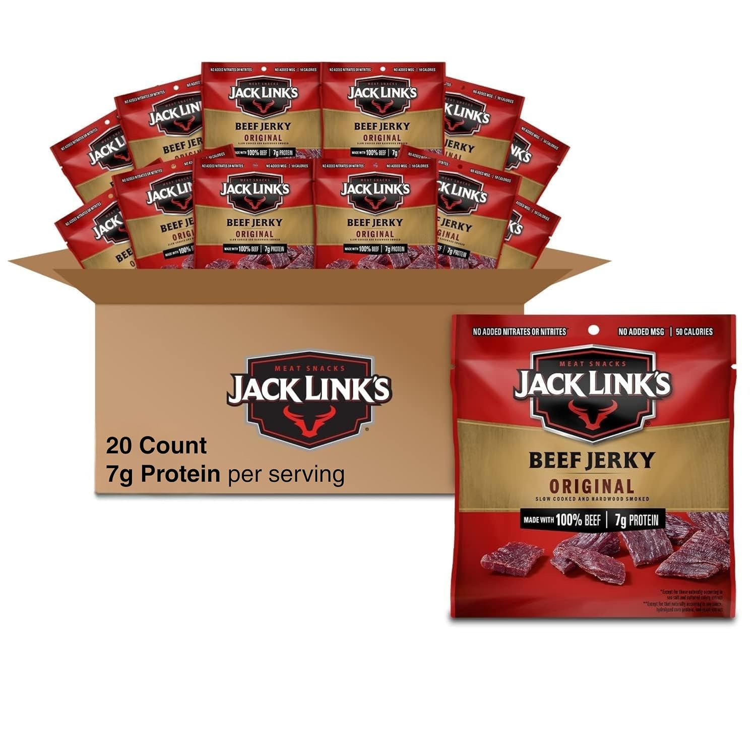 Jack Link's Beef Jerky Multipack - Original - 0.625 oz (20 Pack)