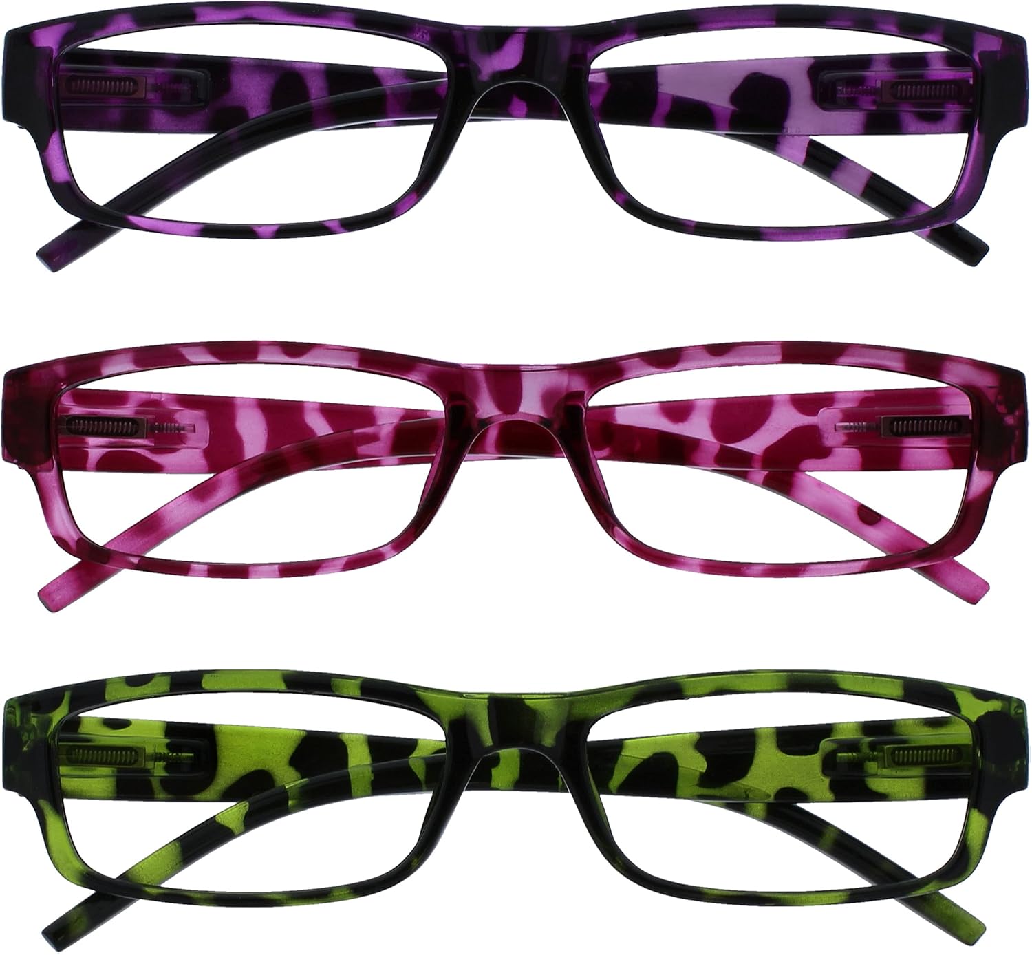 OPULIZE ACE Reading Glasses - Value 3 Pack - Lightweight Comfortable Frame - Spring Hinges - Mens Womens - RRR32
