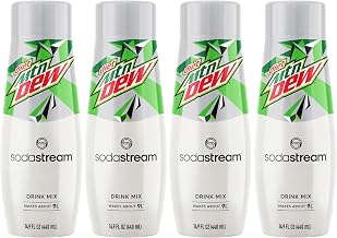 SodaStream - Diet Mountain Dew Soda Drink Mix | For Sparkling Water Makers | Zero Calories | 51mg Caffeine per Serving | Makes 96 Servings | 14.9 Fl Oz, Pack of 4 Packaging may vary