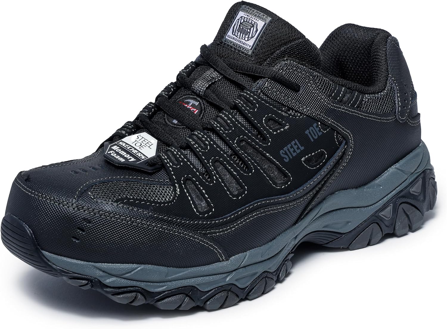 Skechers Men's Cankton Steel Toe Construction Shoe – Electrical Hazard Rated, Memory Foam